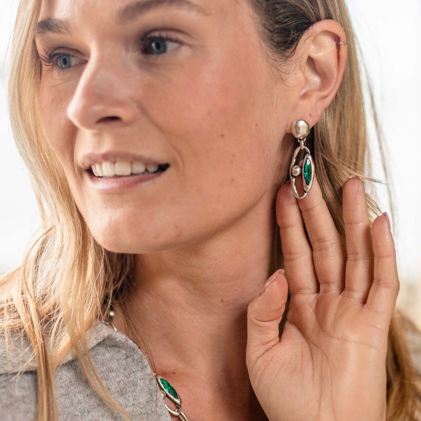 Rae Earrings Green