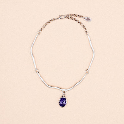 Zennor Crystal Necklace - Purple