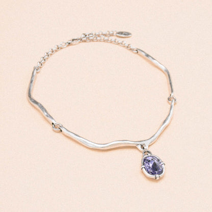 Zennor Crystal Necklace - Purple