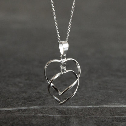 Cupid Intertwined Heart Necklace